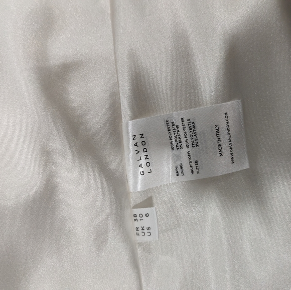 Galvan London Ivory Satin, Cropped Pandora Bridal Dress, Midi - Picture 9 of 14